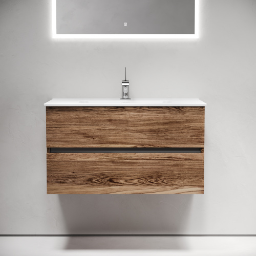 Тумба под раковину Sancos Urban UR90ECH 89х45х55 подвесная цвет дуб чарльстон - фото 4